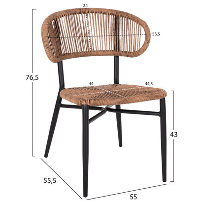 Chair Eulo Hm6049.02 Aluminum In Black-synthetic Rattan