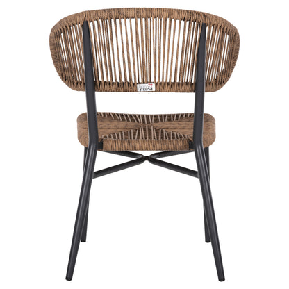 Chair Eulo Hm6049.03 Aluminum In Anthracite-synthetic Rattan In Grey 49x60x78hcm