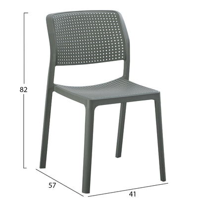 Outdoor Dining Chair Comfee Hm6101.05 Polypropylene In Dark Olive Green 41x57x82hcm.