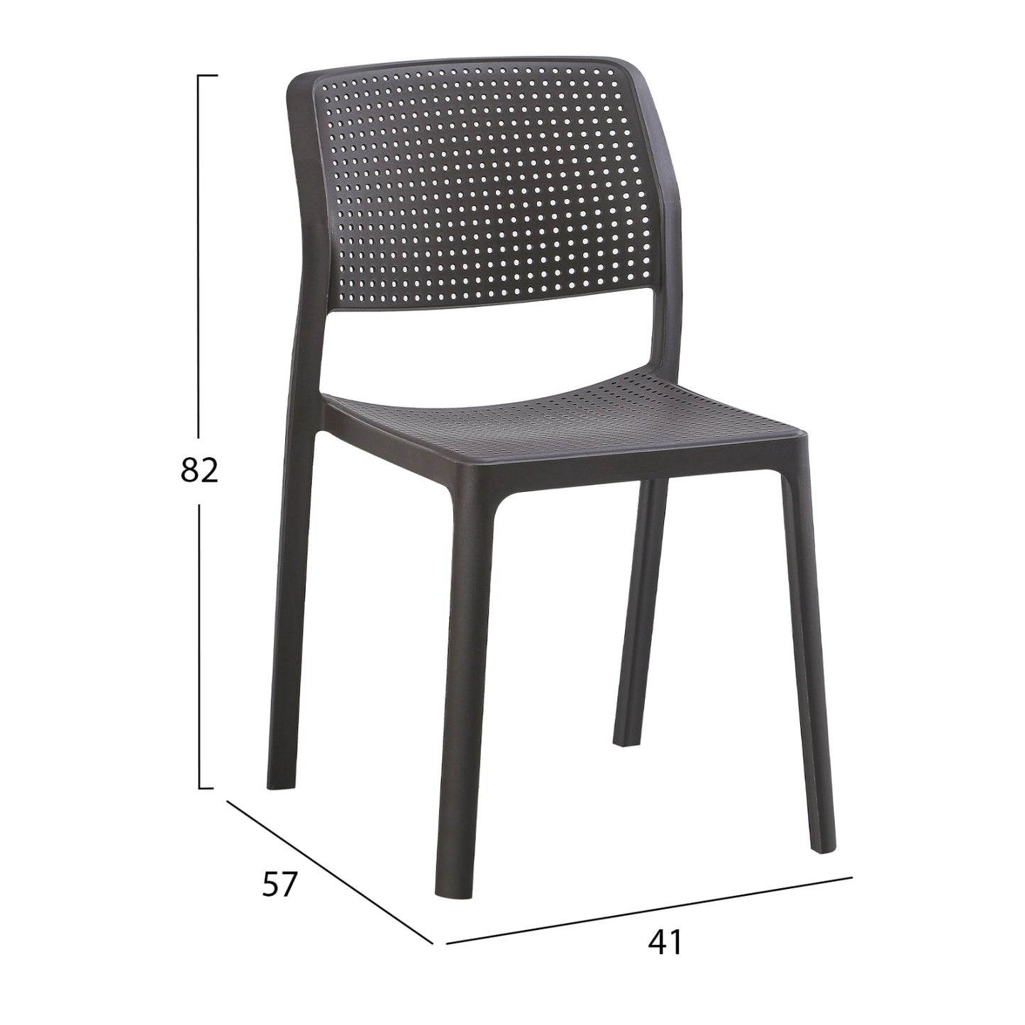 Chair Outdoor Comfee Hm6101.09 Polypropylene In Brown 41x57x82h Cm.