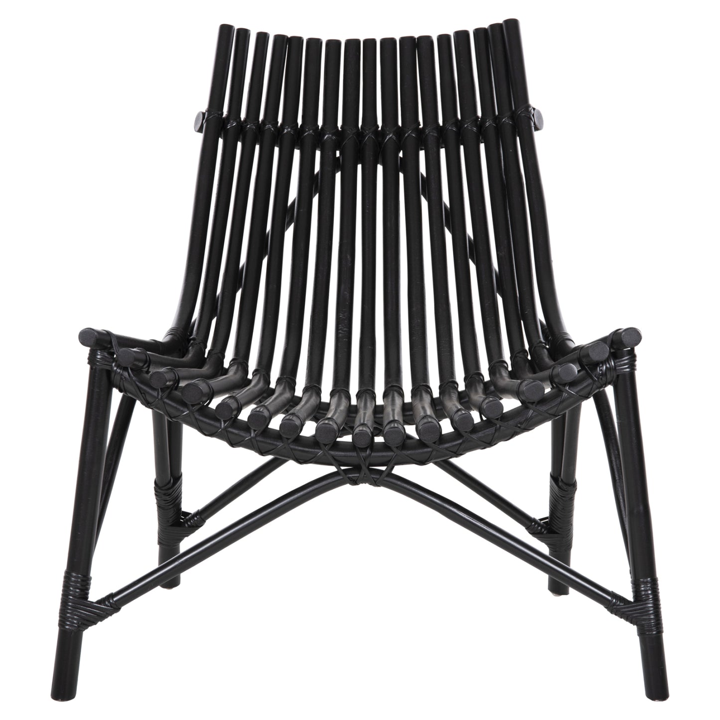 Chair For Outdoors Cellion Hm9812.02 Rattan Poles In Black Color 76x72x83hcm.