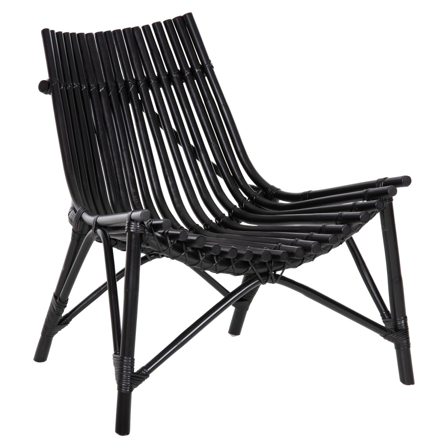 Chair For Outdoors Cellion Hm9812.02 Rattan Poles In Black Color 76x72x83hcm.