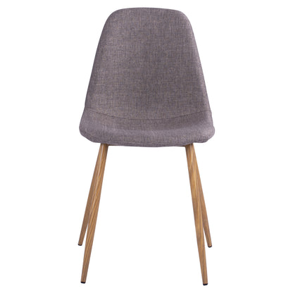 Dining Chair Leonardo Hm00100.03 With Metallic Legs And Brown Fabric 44x55x85Υ Cm
