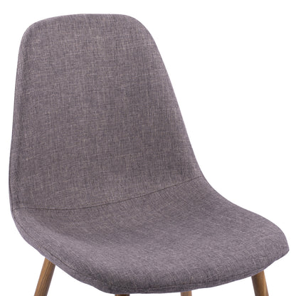 Dining Chair Leonardo Hm00100.03 With Metallic Legs And Brown Fabric 44x55x85Υ Cm
