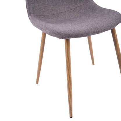 Dining Chair Leonardo Hm00100.03 With Metallic Legs And Brown Fabric 44x55x85Υ Cm