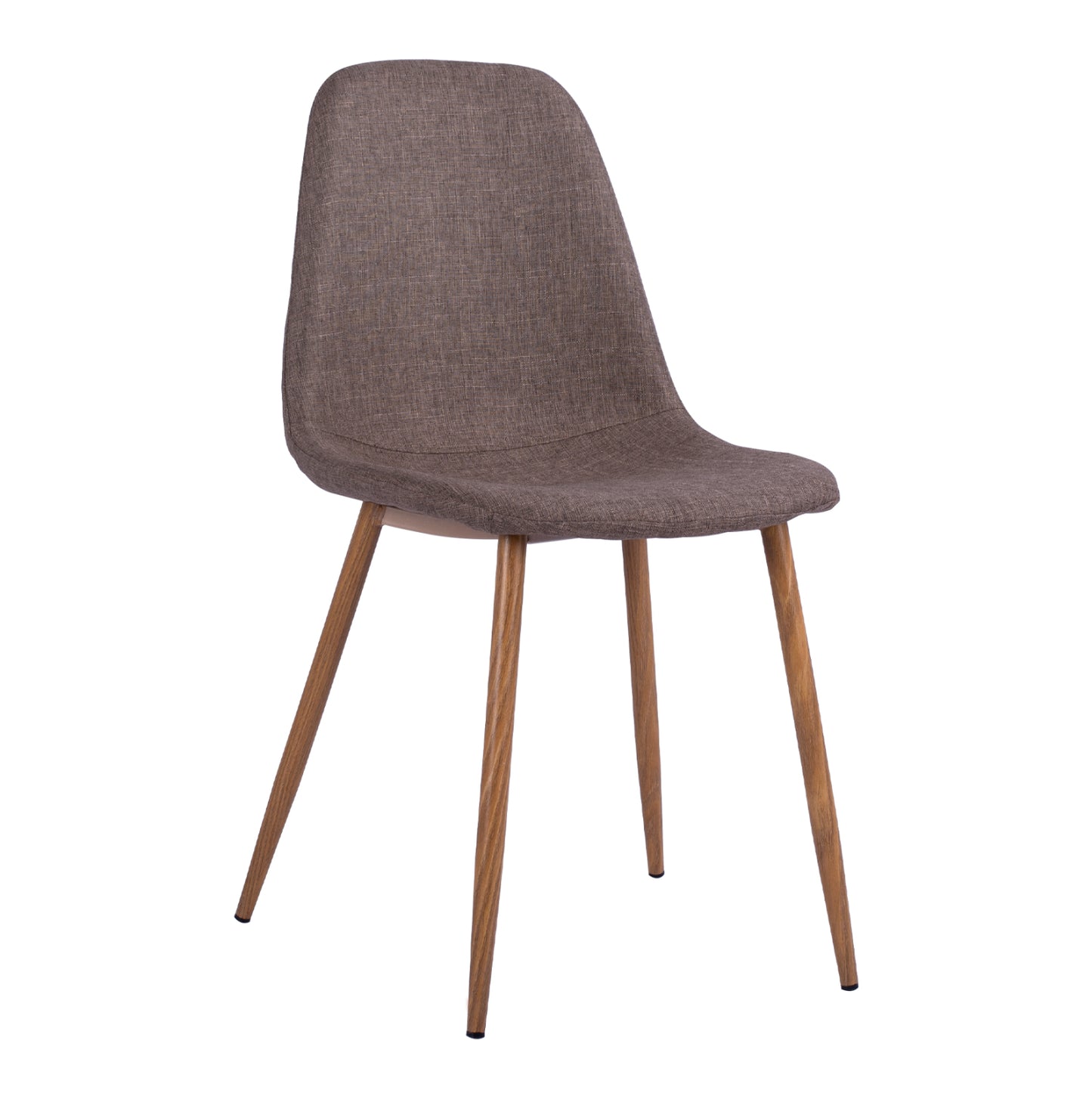 Dining Chair Leonardo Hm00100.03 With Metallic Legs And Brown Fabric 44x55x85Υ Cm