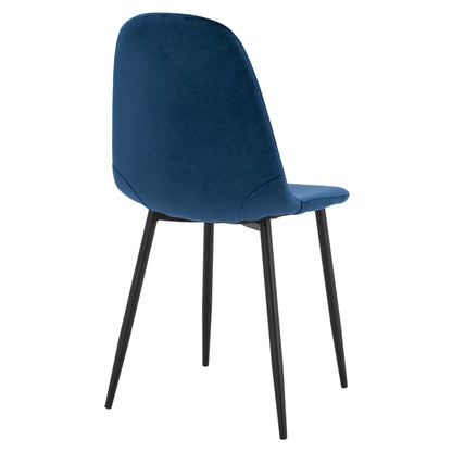 Chair Leonardo Velvet Blue With Metallic Legs Hm00100.08 43x54x88 Cm.