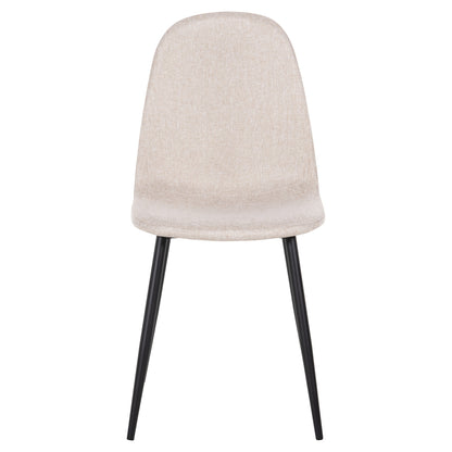 Dining Chair Leonardo Hm00100.27 Beige Fabric & Black Metal Legs 42x49,5x89hcm.