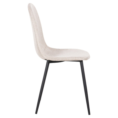 Dining Chair Leonardo Hm00100.27 Beige Fabric & Black Metal Legs 42x49,5x89hcm.