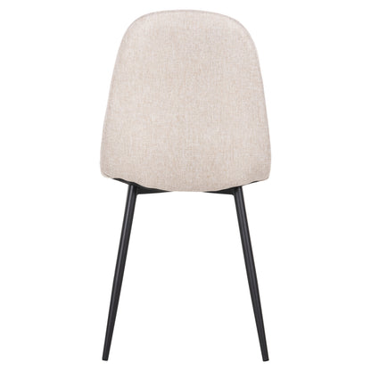 Dining Chair Leonardo Hm00100.27 Beige Fabric & Black Metal Legs 42x49,5x89hcm.