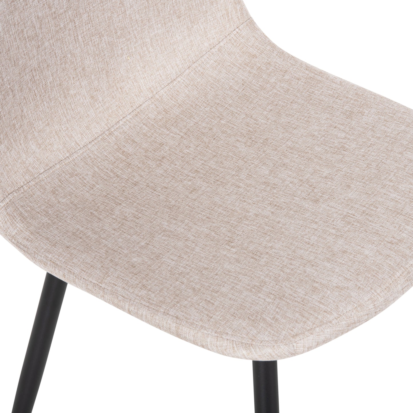 Dining Chair Leonardo Hm00100.27 Beige Fabric & Black Metal Legs 42x49,5x89hcm.