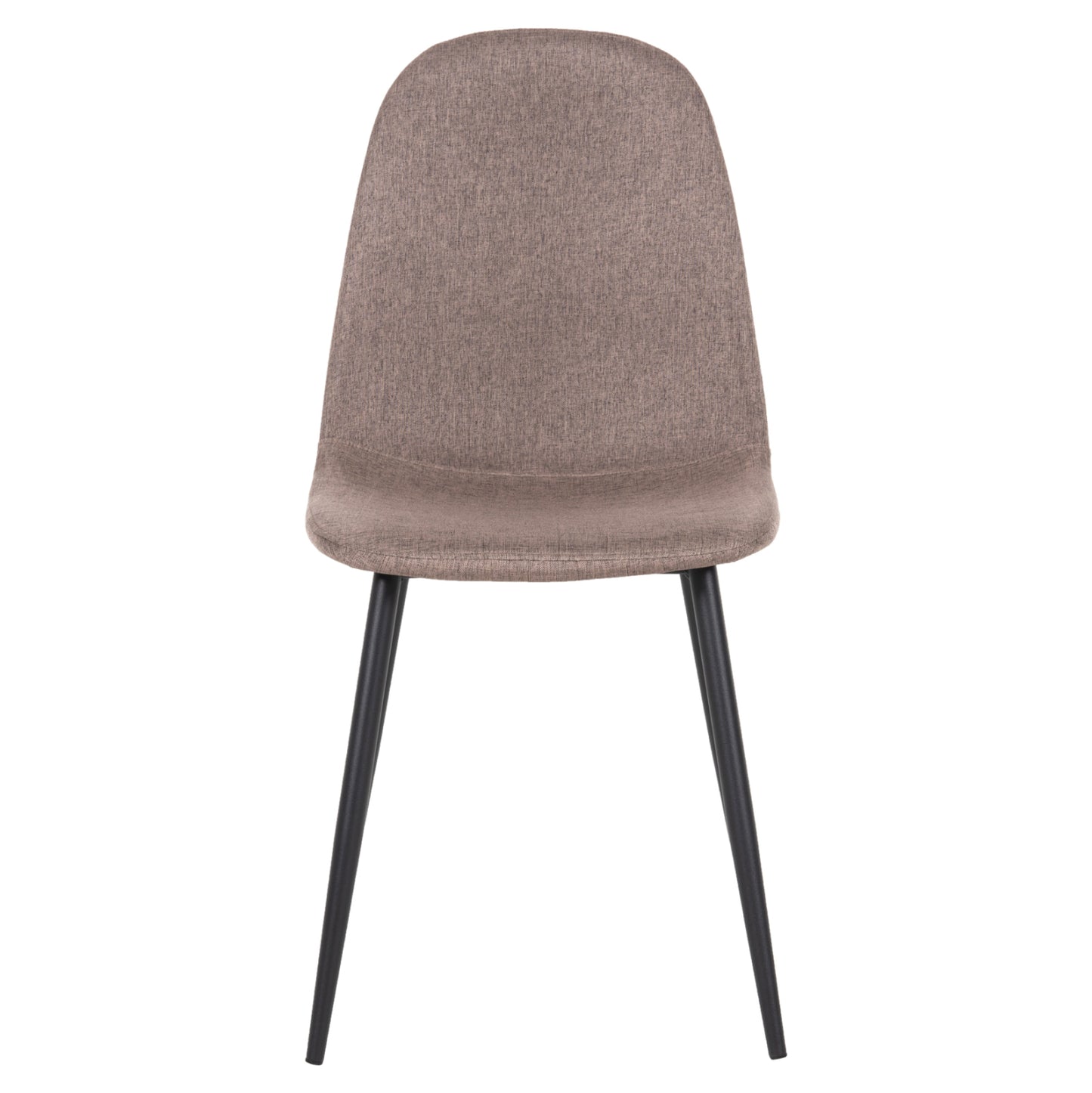 Dining Chair Leonardo Hm00100.28 Dark Beige Fabric & Black Metal Legs 42x49,5x89hcm.