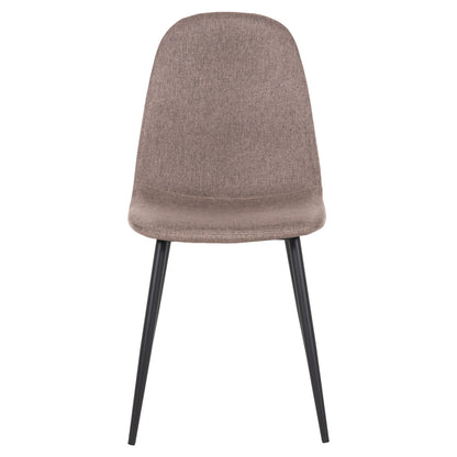 Dining Chair Leonardo Hm00100.28 Dark Beige Fabric & Black Metal Legs 42x49,5x89hcm.