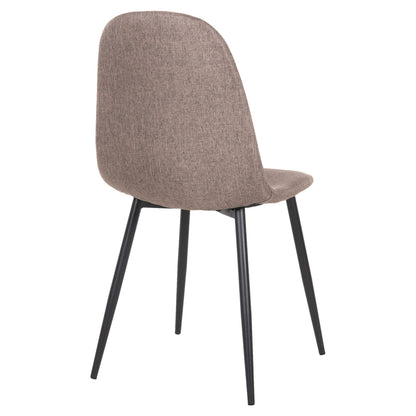 Dining Chair Leonardo Hm00100.28 Dark Beige Fabric & Black Metal Legs 42x49,5x89hcm.