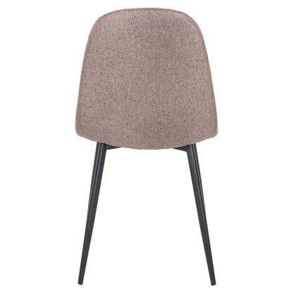 Dining Chair Leonardo Hm00100.28 Dark Beige Fabric & Black Metal Legs 42x49,5x89hcm.