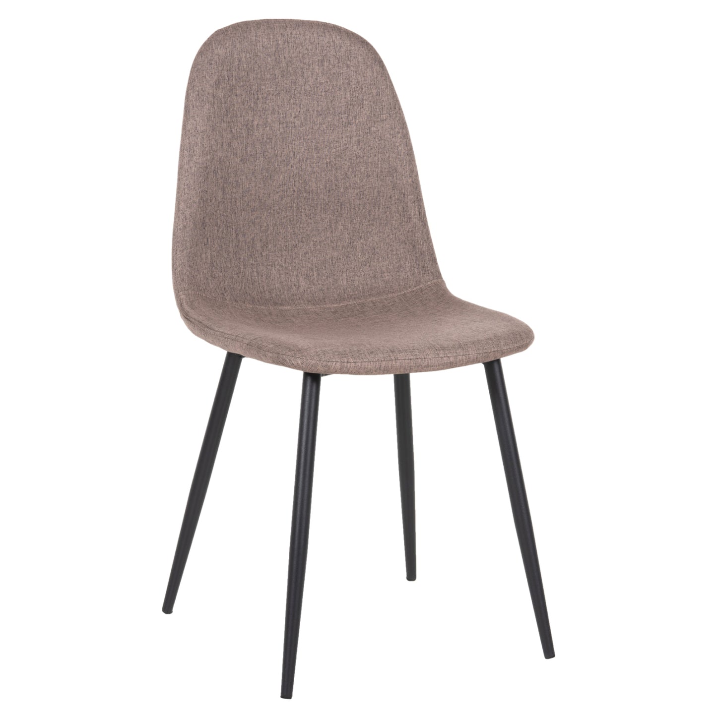 Dining Chair Leonardo Hm00100.28 Dark Beige Fabric & Black Metal Legs 42x49,5x89hcm.