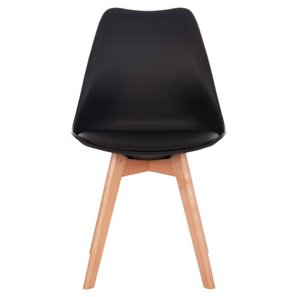 Chair Vegas Hm0033.02 Wooden Legs-black Seat 48x49x81Η Cm