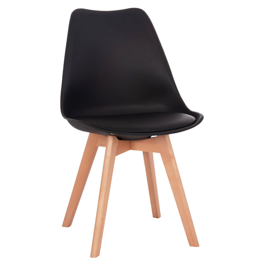 Chair Vegas Hm0033.02 Wooden Legs-black Seat 48x49x81Η Cm