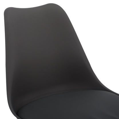 Dining Chair Vegas Hm0033.03 Beech Wood Legs-p.p. Seat In Dark Gray 45x56x80hcm.