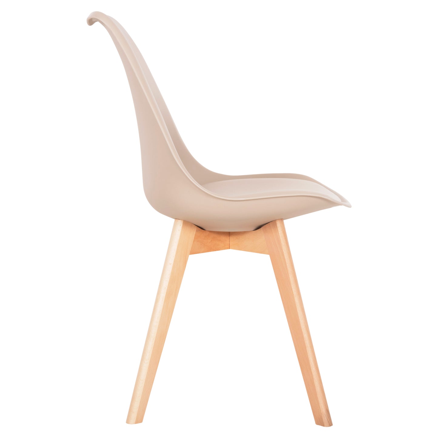 Dining Chair Vegas Hm0033.25 Wooden Legs-polypropylene Seat With Pu In Cappuccino 48x52x81hcm