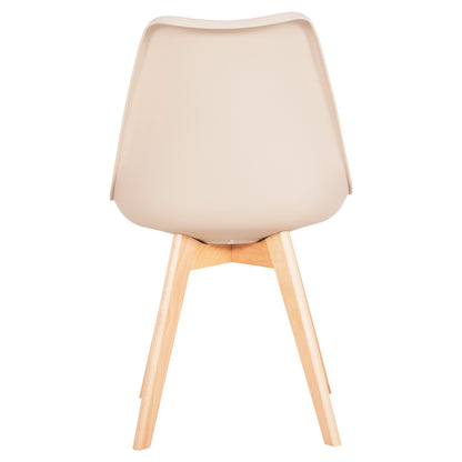 Dining Chair Vegas Hm0033.25 Wooden Legs-polypropylene Seat With Pu In Cappuccino 48x52x81hcm