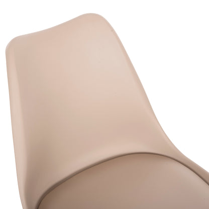Dining Chair Vegas Hm0033.25 Wooden Legs-polypropylene Seat With Pu In Cappuccino 48x52x81hcm