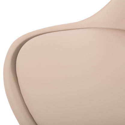 Dining Chair Vegas Hm0033.25 Wooden Legs-polypropylene Seat With Pu In Cappuccino 48x52x81hcm
