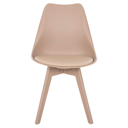Dining Chair Vegas Hm0033.45 With Polypropylene Legs And Pp Seat Cappuccino 49x55.5x84h Cm.