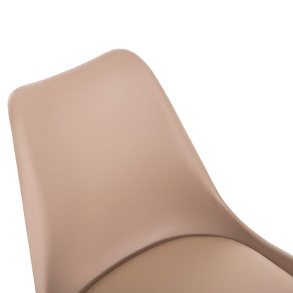 Dining Chair Vegas Hm0033.45 With Polypropylene Legs And Pp Seat Cappuccino 49x55.5x84h Cm.