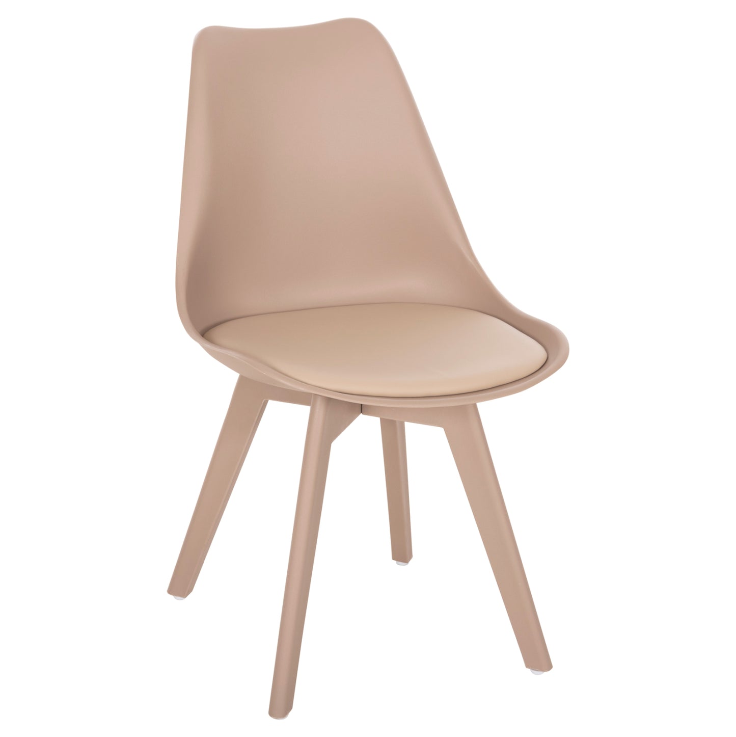 Dining Chair Vegas Hm0033.45 With Polypropylene Legs And Pp Seat Cappuccino 49x55.5x84h Cm.