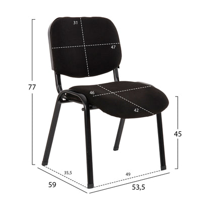Collaboration Chair Janisha Hm1010.11 Homemarkt Black Fabric 53,5x59x77hcm.