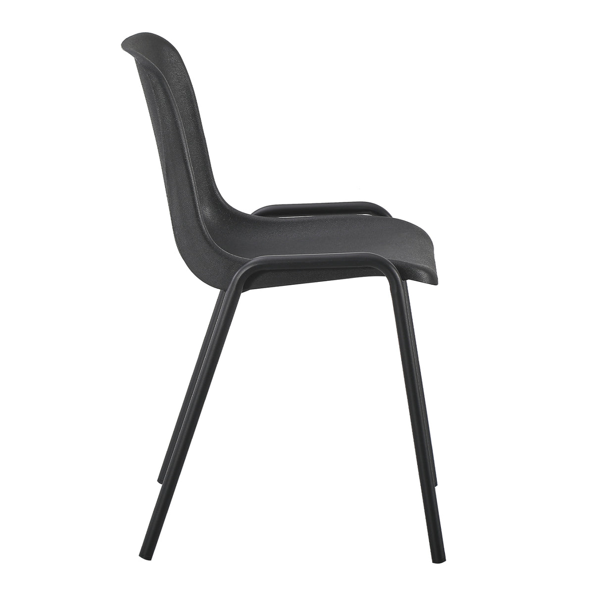 Chair Langet Hm18481.02 Polypropylene In Black--metal Legs In Black 45x47.5x79.5hcm