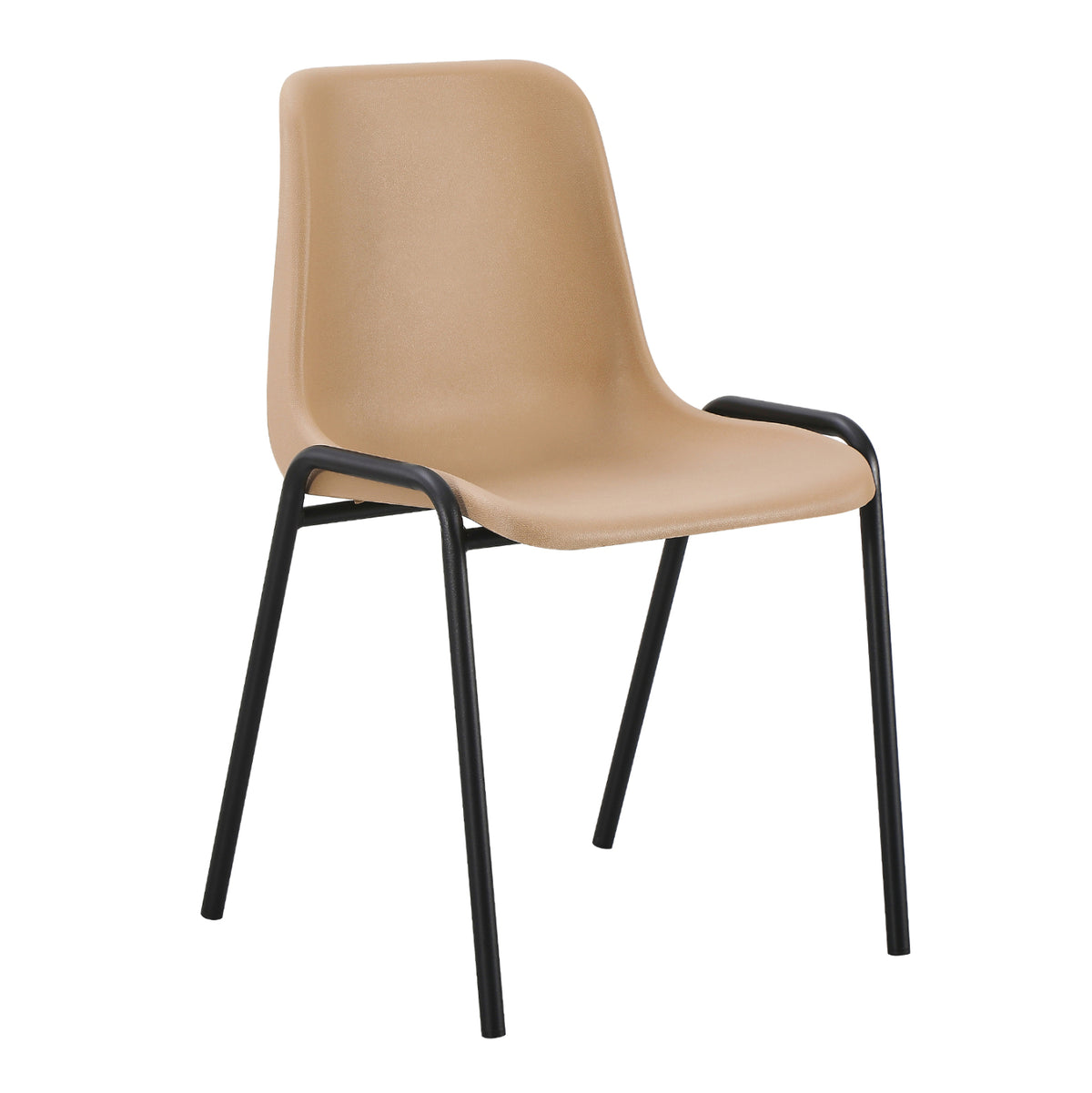 Chair Langet Hm18481.04 Polypropylene In Cappuccino--metal Legs In Black 45x47.5x79.5hcm
