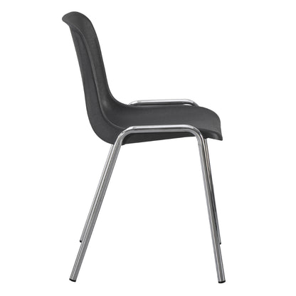 Chair Langet Hm18482.02 Polypropylene In Black--metal Chromed Legs 45x47.5x79.5hcm