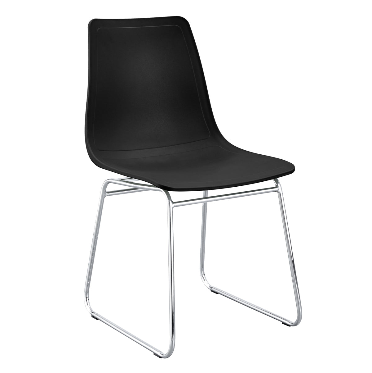 Chair Hygge Hm18485.02 Polypropylene In Black--metal Chromed Legs 42x44x77hcm.