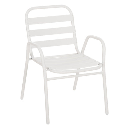 Chair Prelude Hm5970.02 Metal Frame-aluminum Seat & Backrest-white 54x56x79hcm.