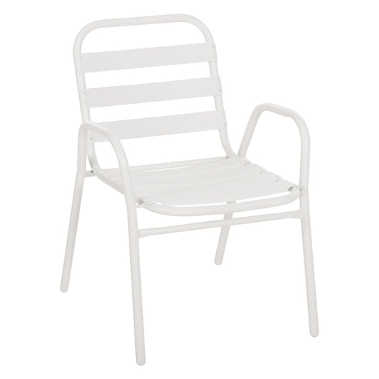 Chair Prelude Hm5970.02 Metal Frame-aluminum Seat & Backrest-white 54x56x79hcm.