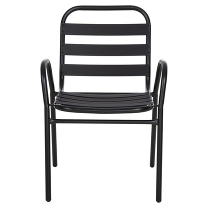 Chair Prelude Hm5970.03 Metal Frame-aluminum Seat & Backrest-black 54x56x79hcm.