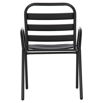 Chair Prelude Hm5970.03 Metal Frame-aluminum Seat & Backrest-black 54x56x79hcm.