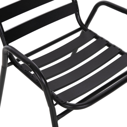 Chair Prelude Hm5970.03 Metal Frame-aluminum Seat & Backrest-black 54x56x79hcm.