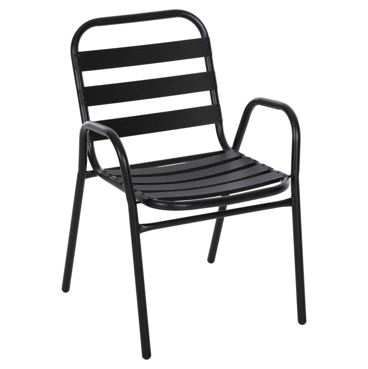 Chair Prelude Hm5970.03 Metal Frame-aluminum Seat & Backrest-black 54x56x79hcm.