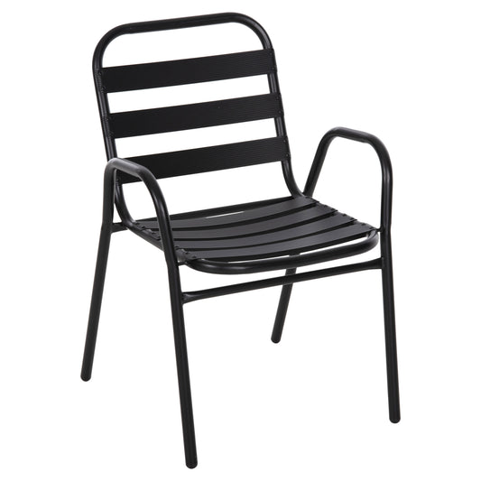 Chair Prelude Hm5970.03 Metal Frame-aluminum Seat & Backrest-black 54x56x79hcm.