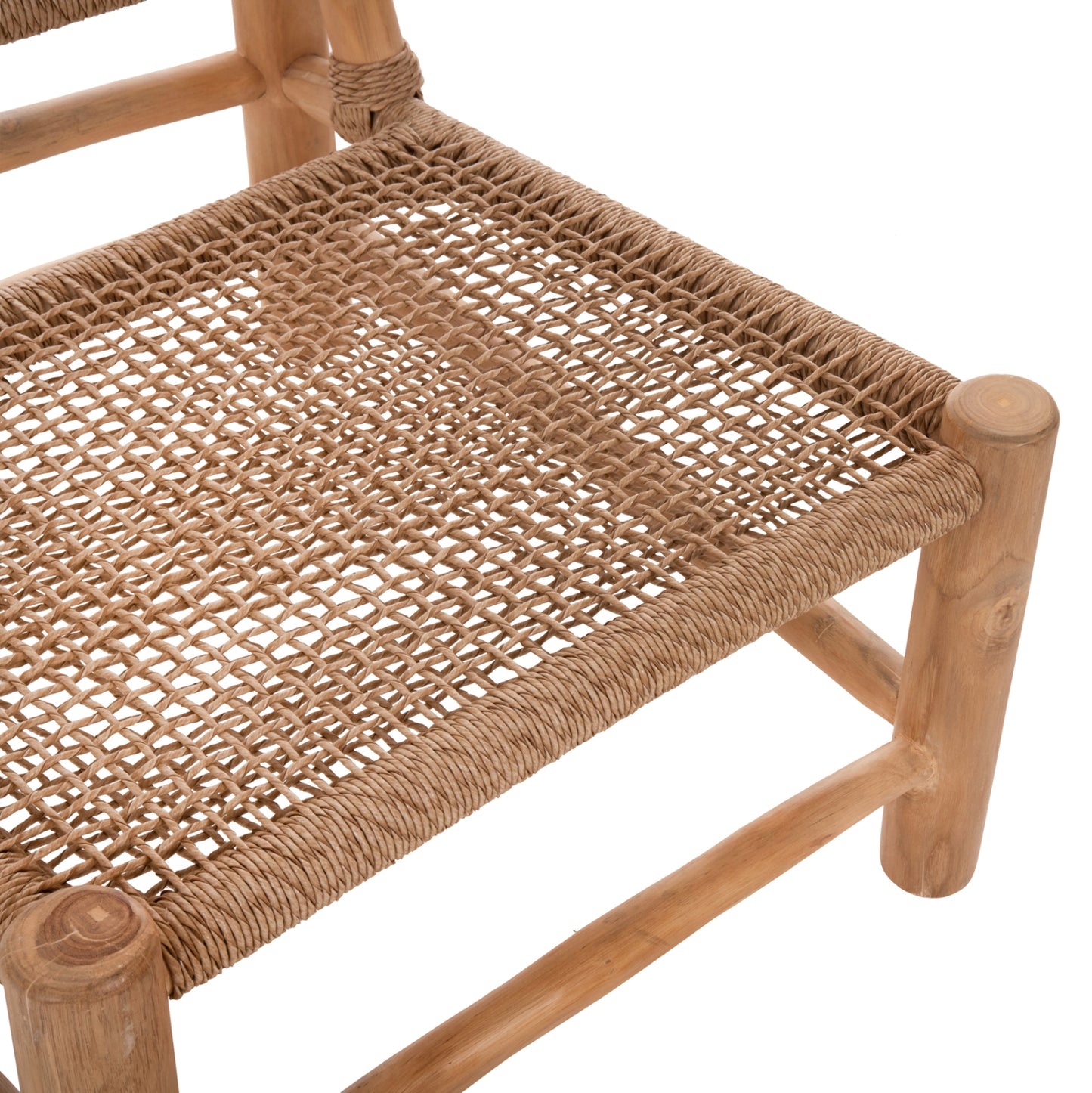 Chair Indoor Londer Hm5986 Teak Wood And Synthetic Rattan 63x77x77hcm.
