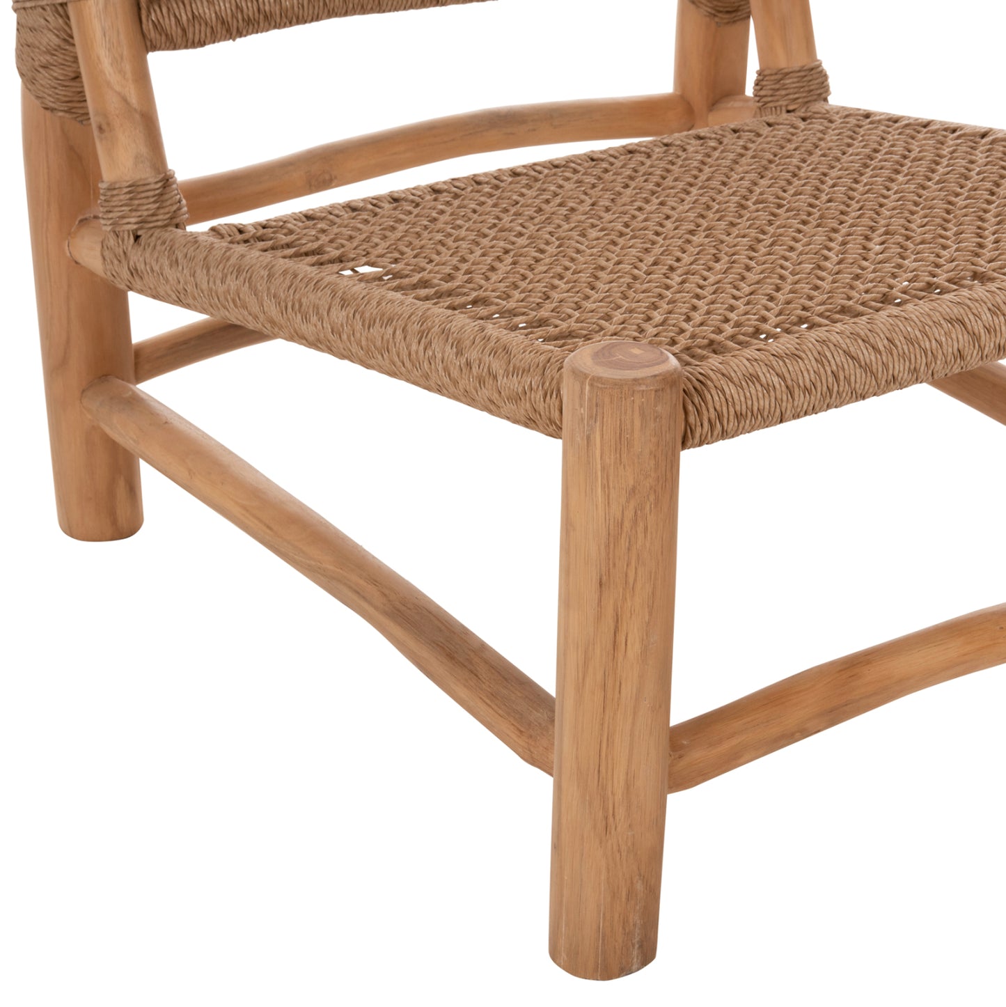 Chair Indoor Londer Hm5986 Teak Wood And Synthetic Rattan 63x77x77hcm.