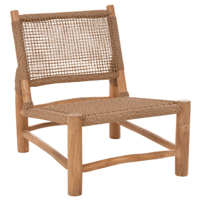 Chair Indoor Londer Hm5986 Teak Wood And Synthetic Rattan 63x77x77hcm.