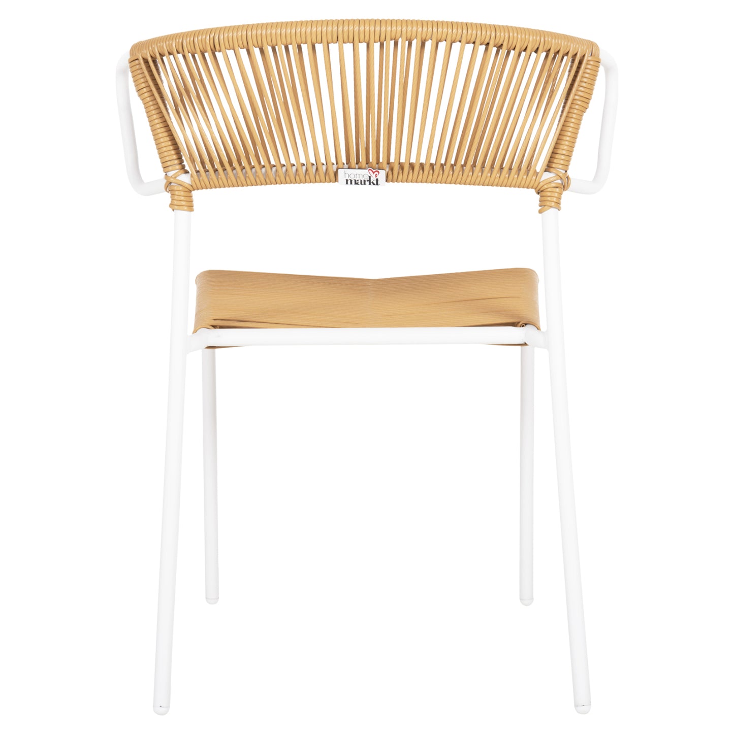 Chair Suki Hm6053.01 Metal In White And Synthetic Rattan In Natural Color 54x62x80hcm.