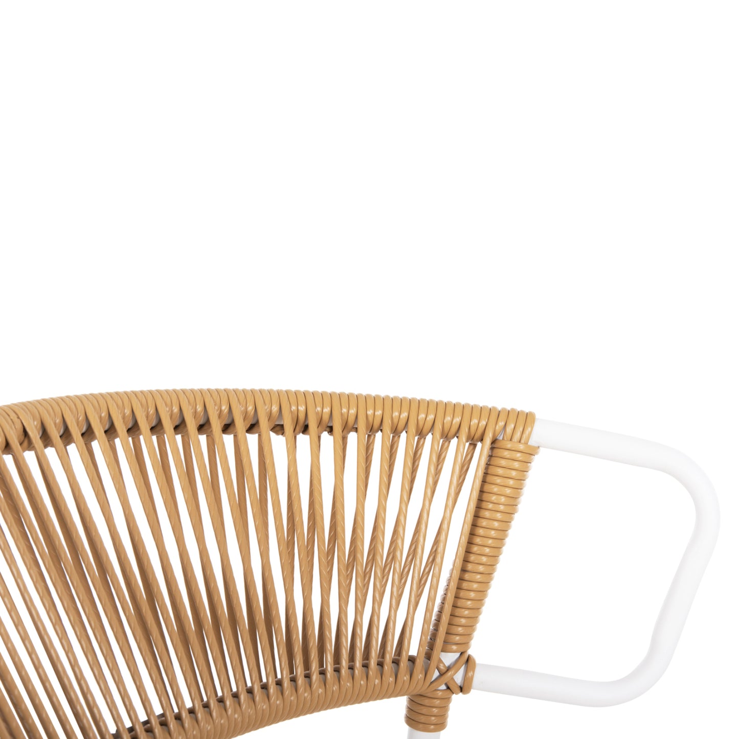 Chair Suki Hm6053.01 Metal In White And Synthetic Rattan In Natural Color 54x62x80hcm.