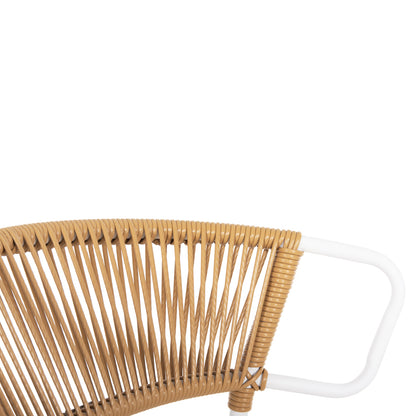Chair Suki Hm6053.01 Metal In White And Synthetic Rattan In Natural Color 54x62x80hcm.