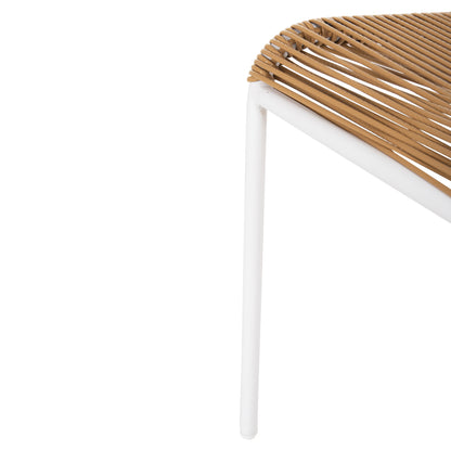 Chair Suki Hm6053.01 Metal In White And Synthetic Rattan In Natural Color 54x62x80hcm.