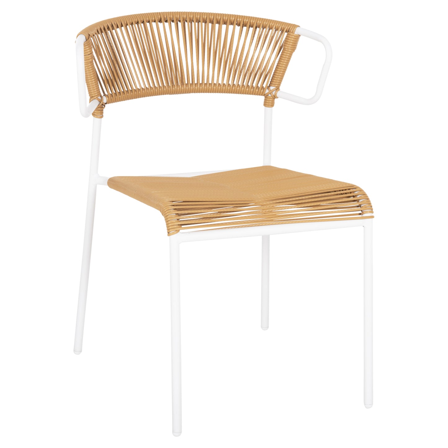 Chair Suki Hm6053.01 Metal In White And Synthetic Rattan In Natural Color 54x62x80hcm.